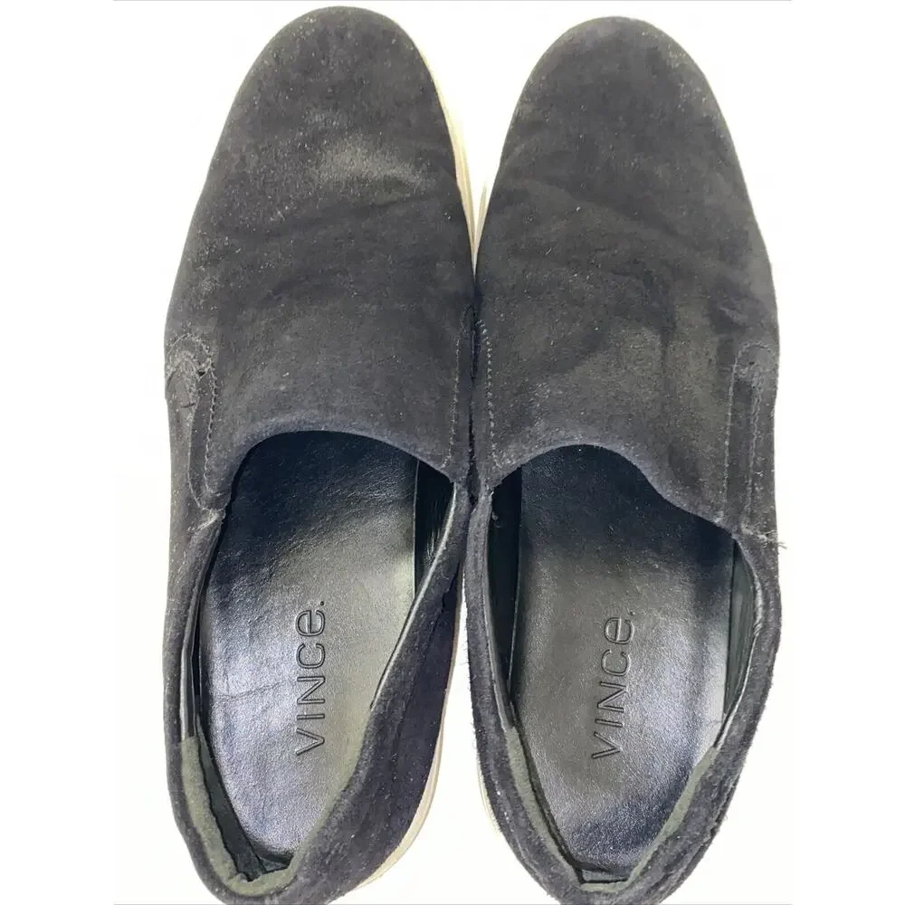 VINCE Slip On Black Leather‎ Mens Shoes Size 9M UK 40 Casual Dress